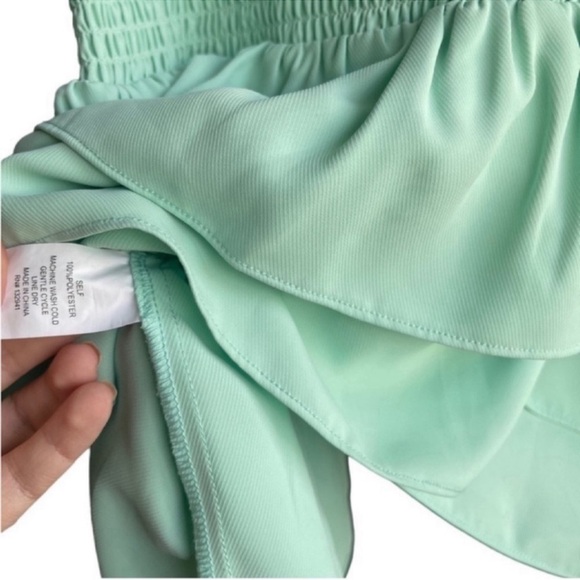 AMANDA UPRICHARD Chantal Mini Elastic Waist Dress in Seamist Size Large - Picture 9 of 11